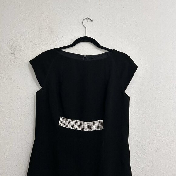 VTG Chetta B by Sherrie Bloom Peter Noviello Black Sheath Cocktail Dress Size 12 - Picture 2 of 12